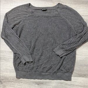 Express Charcoal Textured Sweater